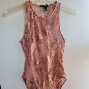 Lace pink bodysuit
